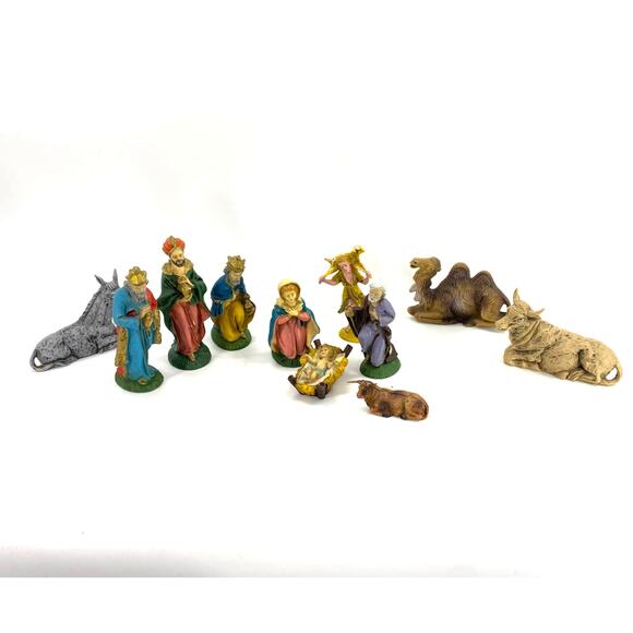 VTG Italian  Nativity Scene Figurines Christmas Holliday Décor 10 Piece Bundle - Picture 1 of 10